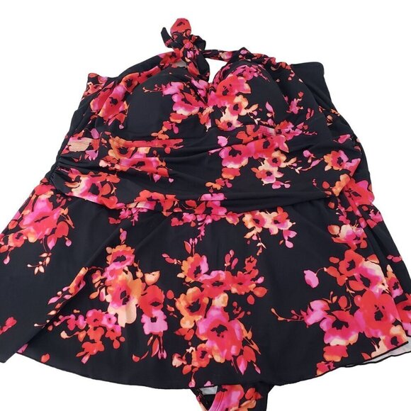 Swimsuits for All Floral Halter Swim Dress Nylon Stretch Womens Size 34 - Picture 1 of 10